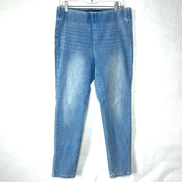 Soft Surroundings Ultimate Denim High Rise Pull On Skinny Jeans Women Sz Medium - Picture 1 of 8